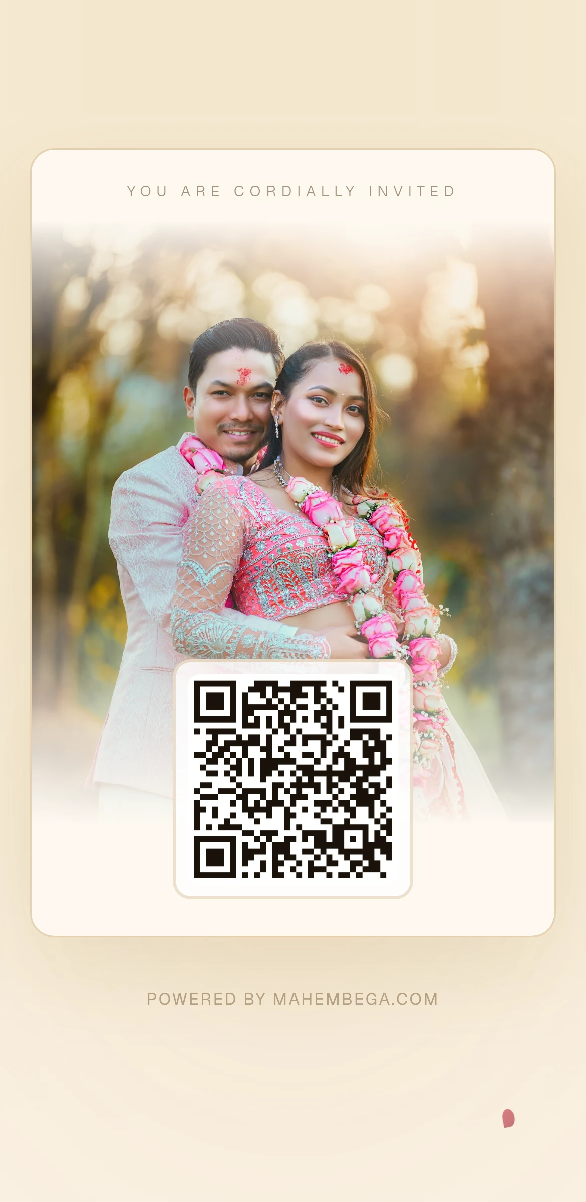 The entry card with QR code